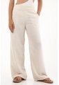 Pantalón Con Textura Bota Recta Crudo Para Mujer de topmark