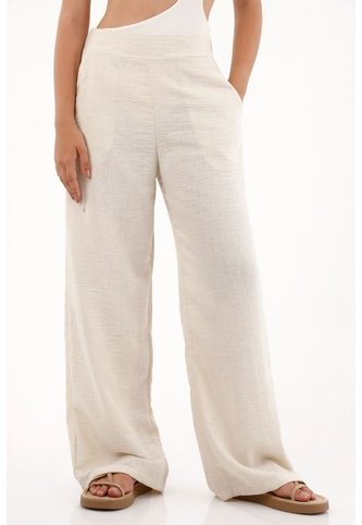 Pantalón Con Textura Bota Recta Crudo Para Mujer topmark