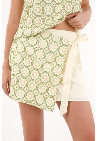Topmark Falda En Tela Bordada Con Diseño De Flores Para Mujer topmark