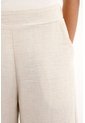 Pantalón Con Textura Bota Recta Crudo Para Mujer de topmark
