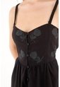 Topmark Vestido Corto Negro Con Estampado Tono A Tono Para Mujer de topmark