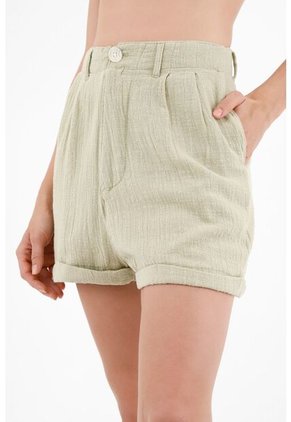 Topmark Bermuda Verde Con Guardapolvo En Ruedo Para Mujer