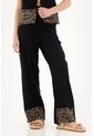 Topmark Pantalón Negro Recto Con Pretina Elástica Para Mujer de topmark