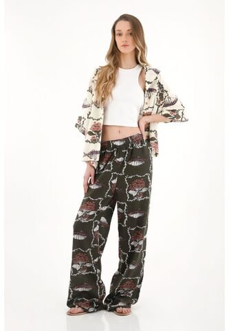 Topmark Pantalón Recto Estampado Para Mujer topmark