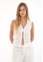 Topmark Chaleco Con Encaje Crudo Para Mujer de topmark