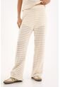 Topmark Pantalón Tejido De Tiro Alto Crudo Para Mujer de topmark