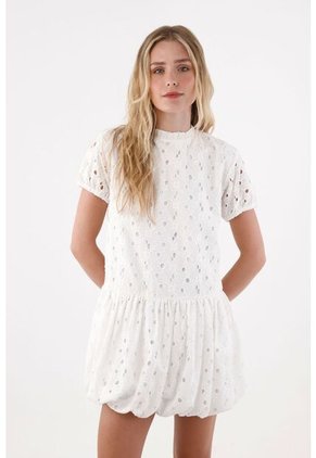 Topmark Vestido Con Ojalillo Crudo Para Mujer