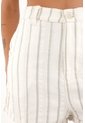 Topmark Short Con Estampado A Rayas Verdes Con Detalle Frontal Para Mujer de topmark