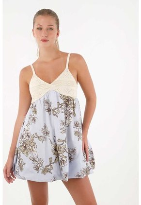 Topmark Vestido Floral Abombachado Para Mujer