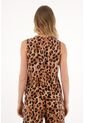 Topmark Chaleco Con Cortes Decorativos De Animal Print Para Mujer de topmark