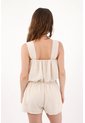 Topmark Top Corto De Ajuste Relajado Con Tirantes Anchos En Lino Beige Para Mujer de topmark