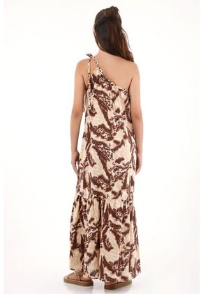 Topmark Vestido Largo One Shoulder Estampado Para Mujer