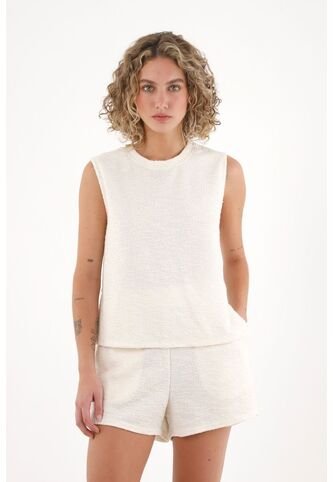 Topmark Camiseta Manga Sisa Crudo Para Mujer topmark