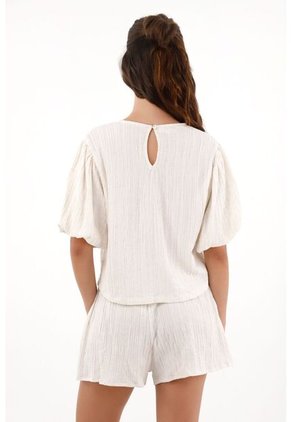 Topmark Camisa Con Mangas Abombachadas Crudo Para Mujer