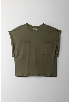 Topmark Camiseta Manga Sisa Con Bolsillo Verde Para Mujer