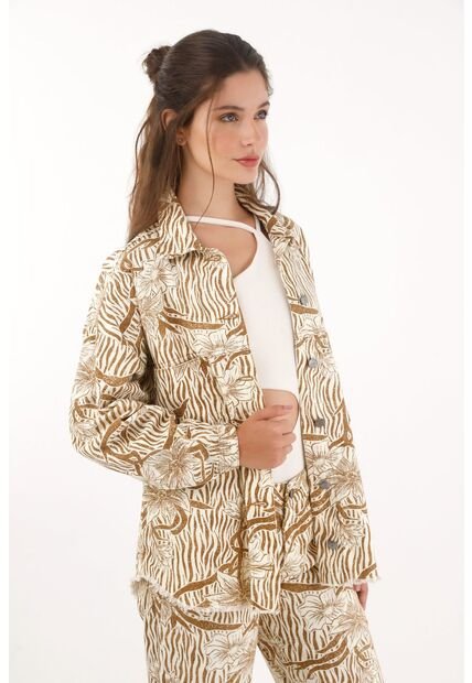 Topmark Chaqueta Amplia Con Estampado De Flores Para Mujer