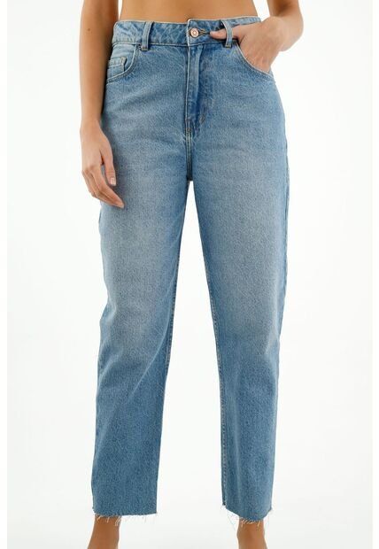 Jean Mom Fit Azul Para Mujer