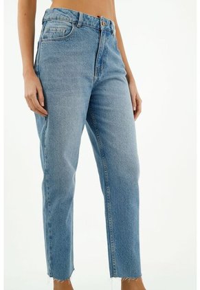 Jean Mom Fit Azul Para Mujer