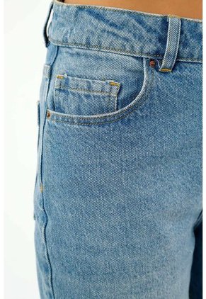 Jean Mom Fit Azul Para Mujer