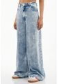 Jean Wide Leg De Tiro Alto Azul Claro Para Mujer de topmark