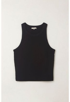 Topmark Camiseta Manga Sisa Negra De Silueta Ajustada Para Mujer