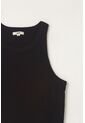 Topmark Camiseta Manga Sisa Negra De Silueta Ajustada Para Mujer de topmark