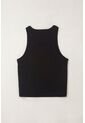 Topmark Camiseta Manga Sisa Negra De Silueta Ajustada Para Mujer de topmark