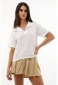 Camiseta Blanca Tipo Polo Para Mujer de topmark