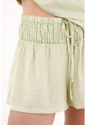 Topmark Bermuda Fit Tradicional Con Pretina Fruncida En Verde Menta Para Mujer