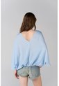 Topmark Camisa Fit Amplio Con Mangas Amplias Tres Cuartos En Azul Cielo Para Mujer de topmark