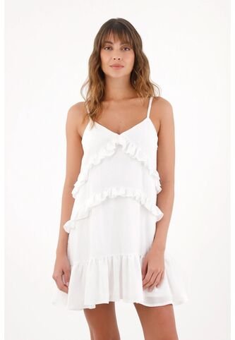 Topmark Vestido Corto Con Boleros Crudo Para Mujer topmark