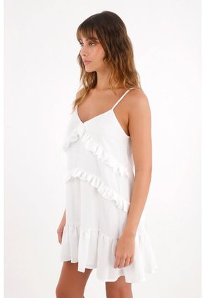 Topmark Vestido Corto Con Boleros Crudo Para Mujer