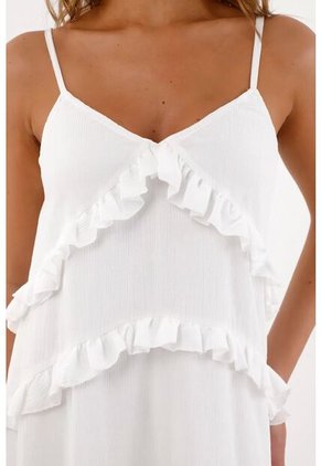 Topmark Vestido Corto Con Boleros Crudo Para Mujer