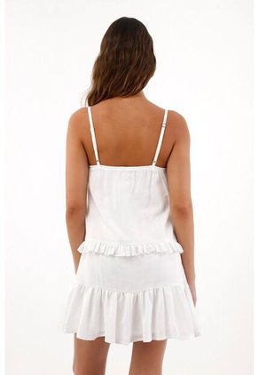 Topmark Vestido Corto Con Boleros Crudo Para Mujer