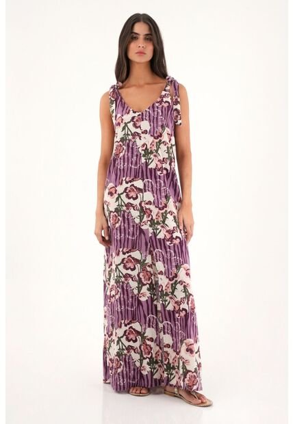 Vestido Largo Estampado De Flores Para Mujer