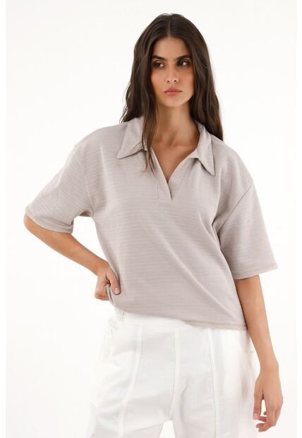 Topmark Camiseta Gris De Silueta Amplia Para Mujer