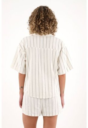 Topmark Camisa De Diseño A Rayas Crudo Para Mujer