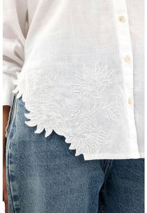 Camisa Crudo De Cuello Clásico En 100% Algodón Para Mujer