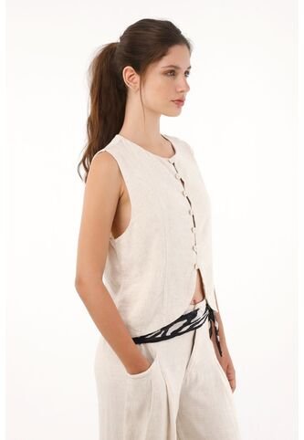 Topmark Camisa Tipo Chaleco Crudo Para Mujer topmark