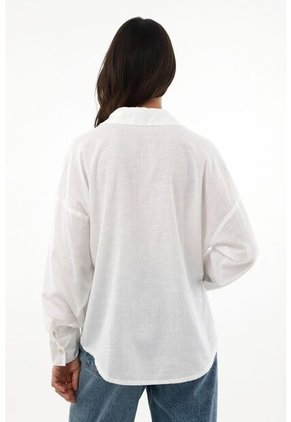 Camisa Crudo De Cuello Clásico En 100% Algodón Para Mujer