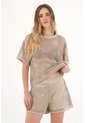 Topmark Short Tipo Malla Café Para Mujer de topmark