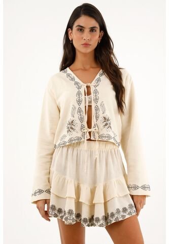 Topmark Abrigo Con Ajuste De Tiras Y Estampado Para Mujer topmark