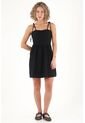 Topmark Vestido Corto De Tiras Que Anudan En Hombro Negro Para Mujer de topmark