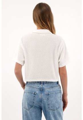 Topmark Camiseta Crop Amplia Crudo Para Mujer