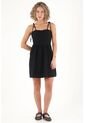 Topmark Vestido Corto De Tiras Que Anudan En Hombro Negro Para Mujer de topmark