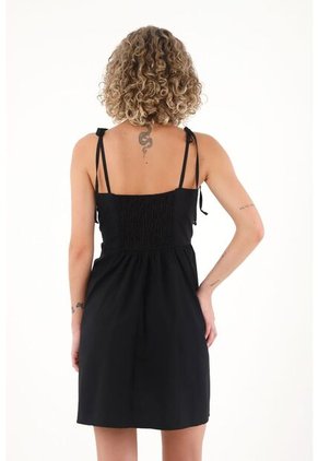 Topmark Vestido Corto De Tiras Que Anudan En Hombro Negro Para Mujer
