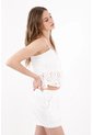 Topmark Bermuda Fit Tradicional Con Bordado Ojalillo En Algodón Blanco Para Mujer de topmark