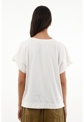 Camiseta Crudo Cuello Redondo En 100% Algodón Para Mujer