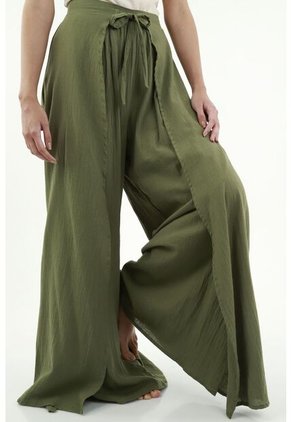 Pantalón Verde Ancho Para Mujer
