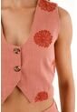 Camisa Rosada Con Bordado De Flores Para Mujer de topmark
